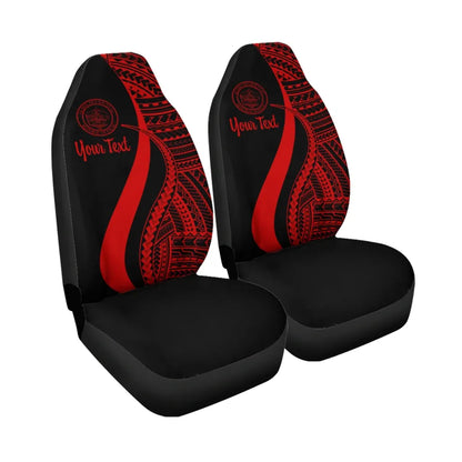 Palau Custom Personalised Car Seat Covers - Red Polynesian Tentacle Tribal Pattern Crest