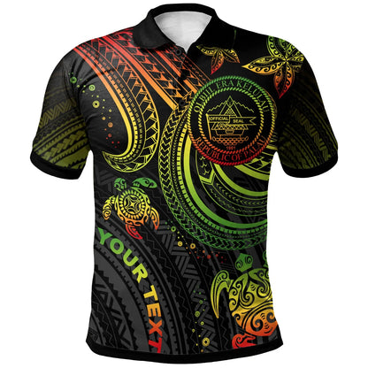 Palau Custom Personalised Polo Shirt - Reggae Turtle