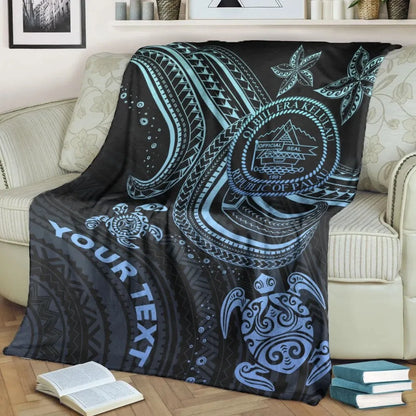 Palau Custom Personalised Premium Blanket- Blue Turtle