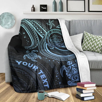 Palau Custom Personalised Premium Blanket- Blue Turtle