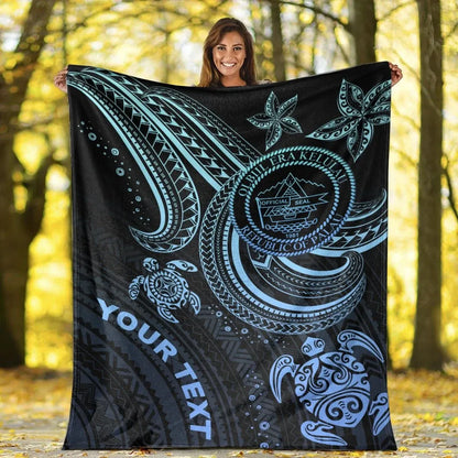 Palau Custom Personalised Premium Blanket- Blue Turtle