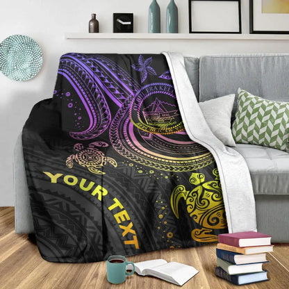 Palau Custom Personalised Premium Blanket- Pink Turtle