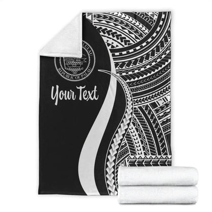 Palau Custom Personalised Premium Blanket - White Polynesian Tentacle Tribal Pattern Crest