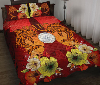 Palau Custom Personalised Quilt Bed Sets - Tribal Tuna Fish