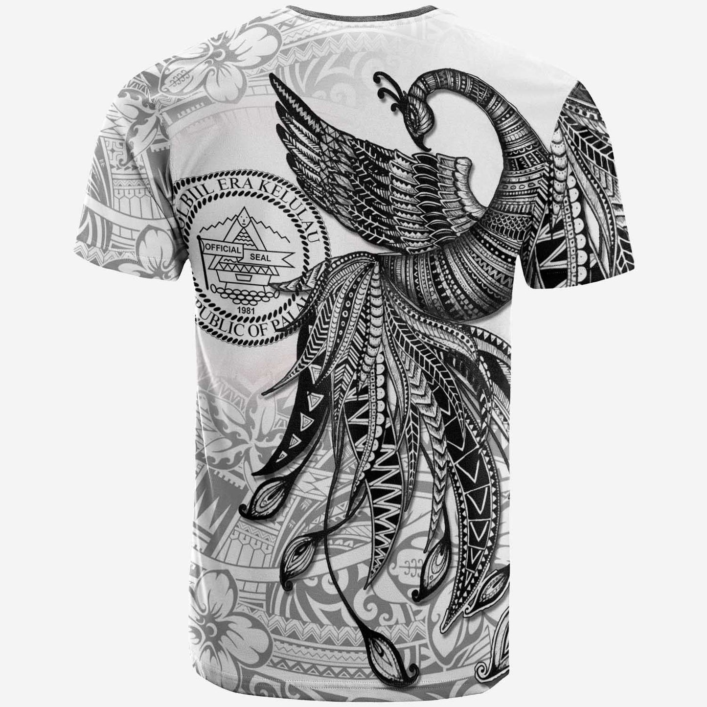 Palau Custom Personalised T-Shirt - Polynesian Phoenix Bird, Fairytales Bird Black