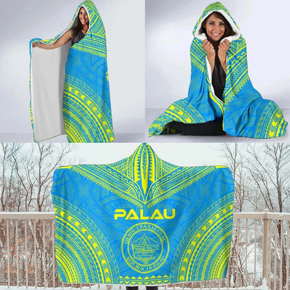 Palau Flag Polynesian Chief Hooded Blanket