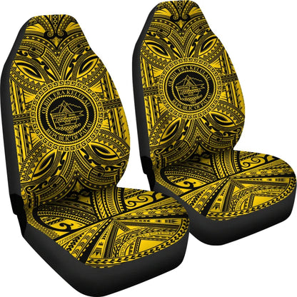 Palau Car Seat Cover - Palau Coat Of Arms Polynesian Gold Black