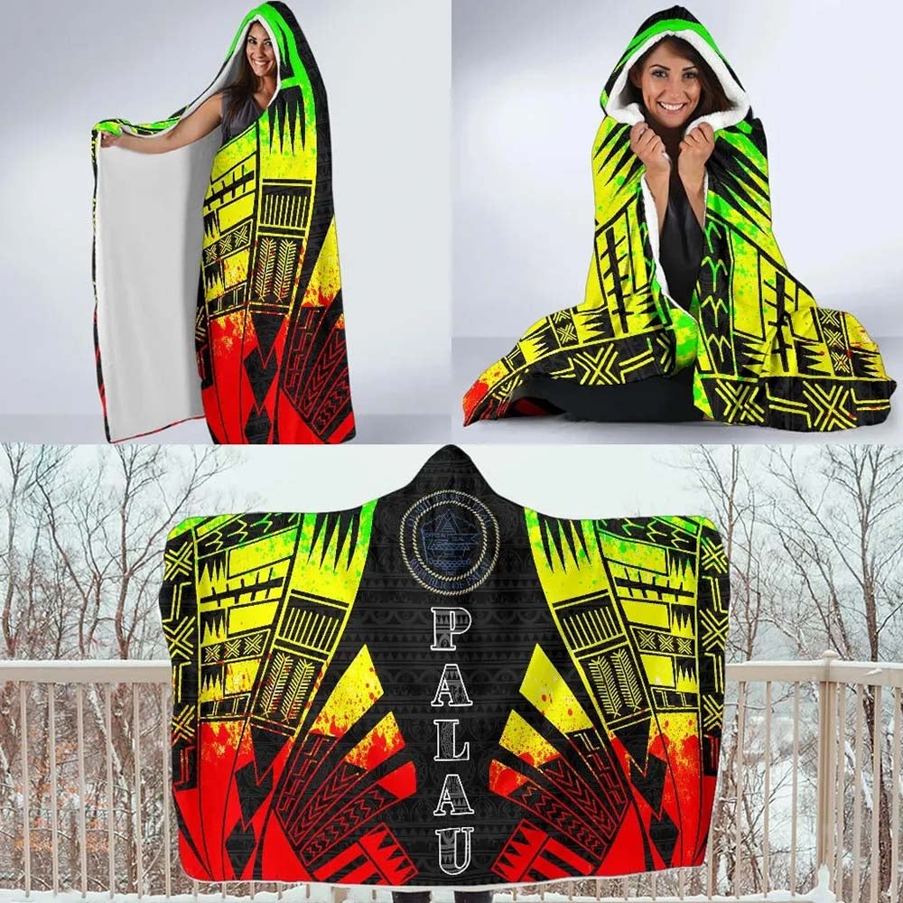 Palau Hooded Blanket - Polynesian Tattoo Reggae