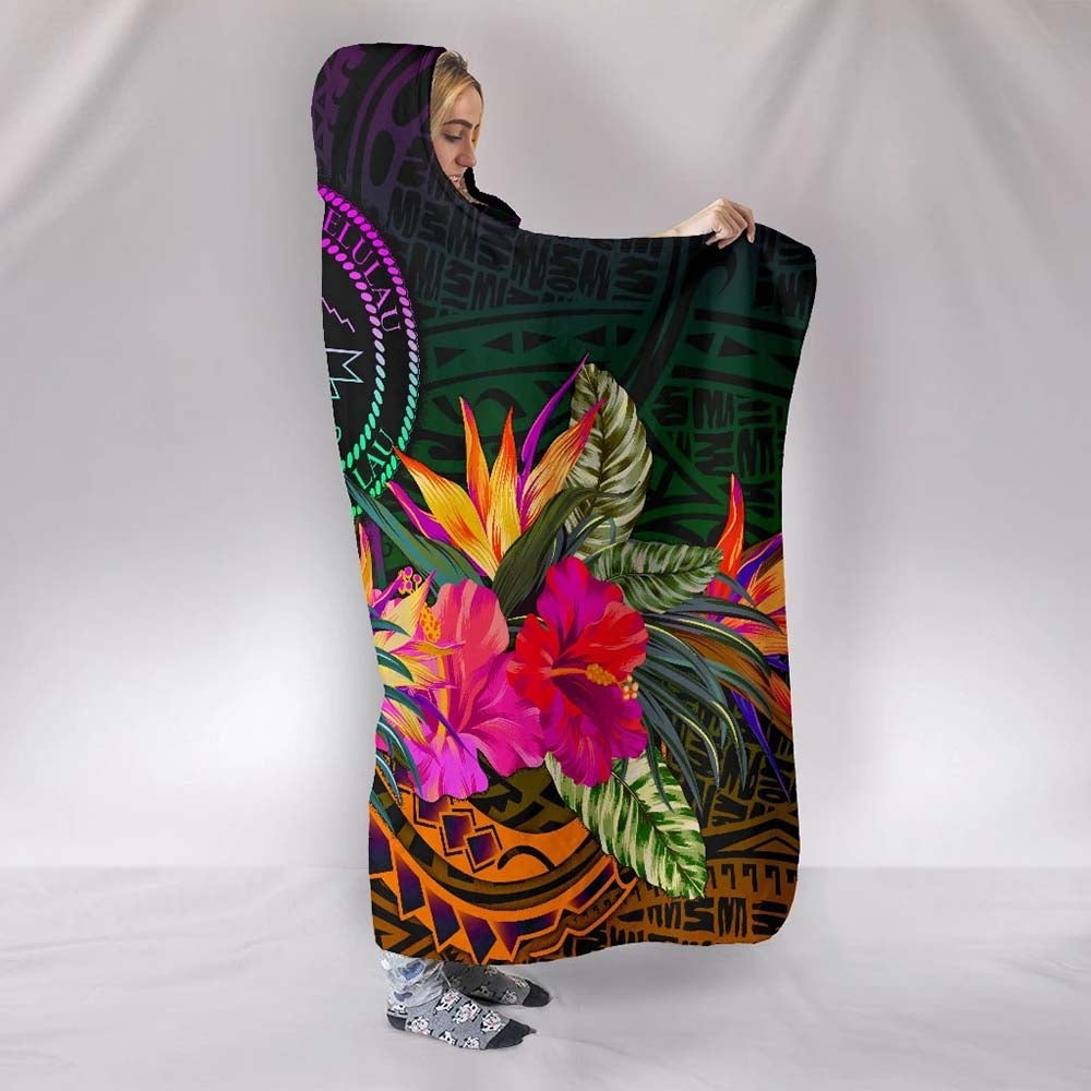 Palau Hooded Blanket - Summer Hibiscus