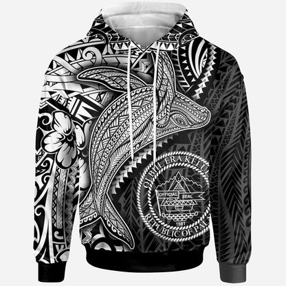 Palau Hoodie - Humpback Whale & Coat of Arms White