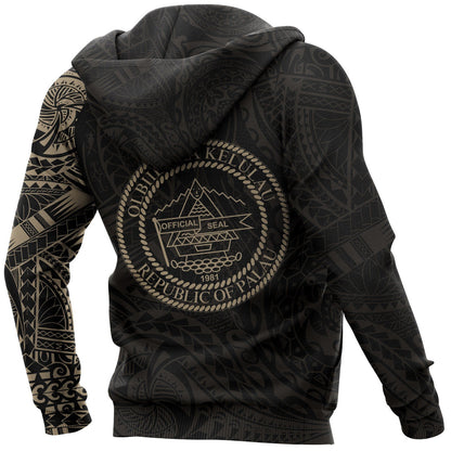 Palau Kid Hoodie - Palau Flag Polynesian Tattoo Style