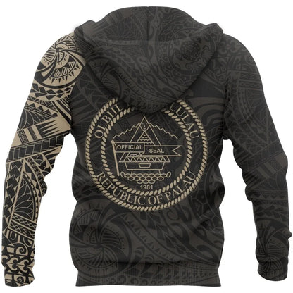 Palau Hoodie - Palau Flag Polynesian Tattoo Style