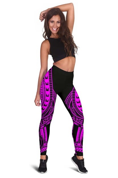 Palau Legging Polynesian Pattern Pink