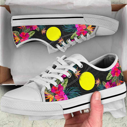 Palau Low Top Shoes - Hibiscus Polynesian Pattern