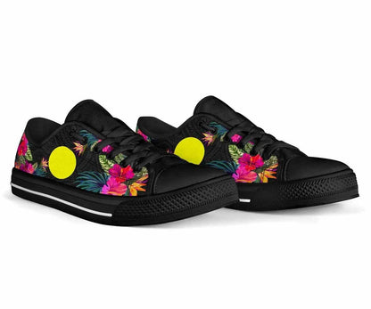 Palau Low Top Shoes - Hibiscus Polynesian Pattern