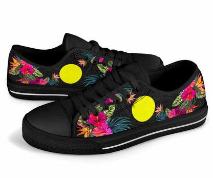 Palau Low Top Shoes - Hibiscus Polynesian Pattern