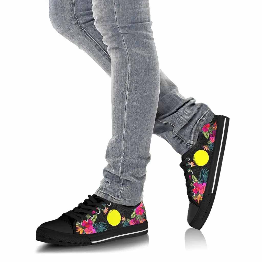 Palau Low Top Shoes - Hibiscus Polynesian Pattern