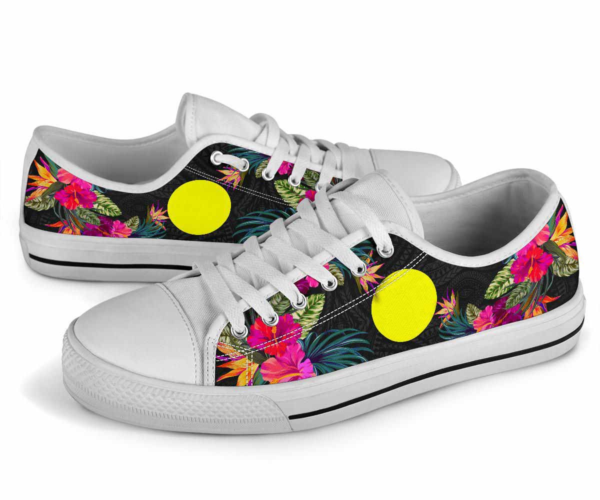 Palau Low Top Shoes - Hibiscus Polynesian Pattern