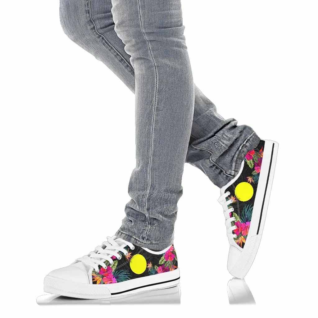 Palau Low Top Shoes - Hibiscus Polynesian Pattern