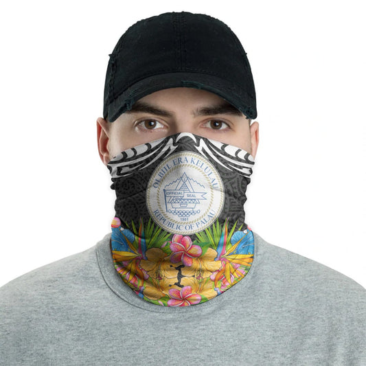 Palau Neck Gaiter - Tribal Floral Pattern