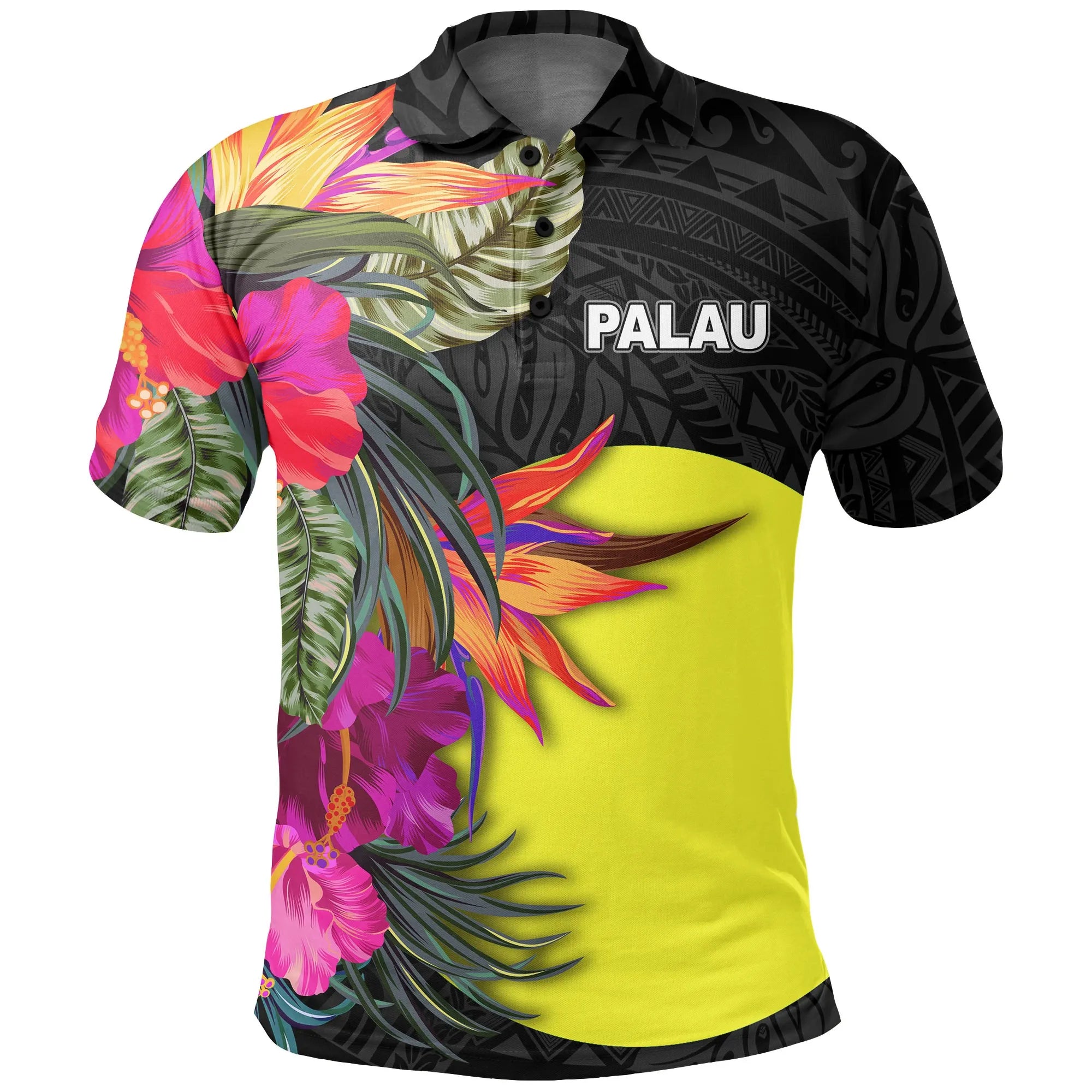 Palau Pattern Palau Polo Shirt - Hibiscus Polynesian Pattern | Polynesian.co