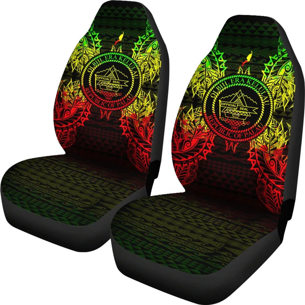 Palau Car Seat Cover - Palau Seal Map Reggae