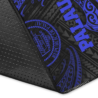 Palau Polynesian Area Rug - Blue Tribal Wave