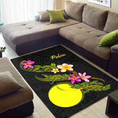 Palau Polynesian Area Rug - Plumeria Tribal