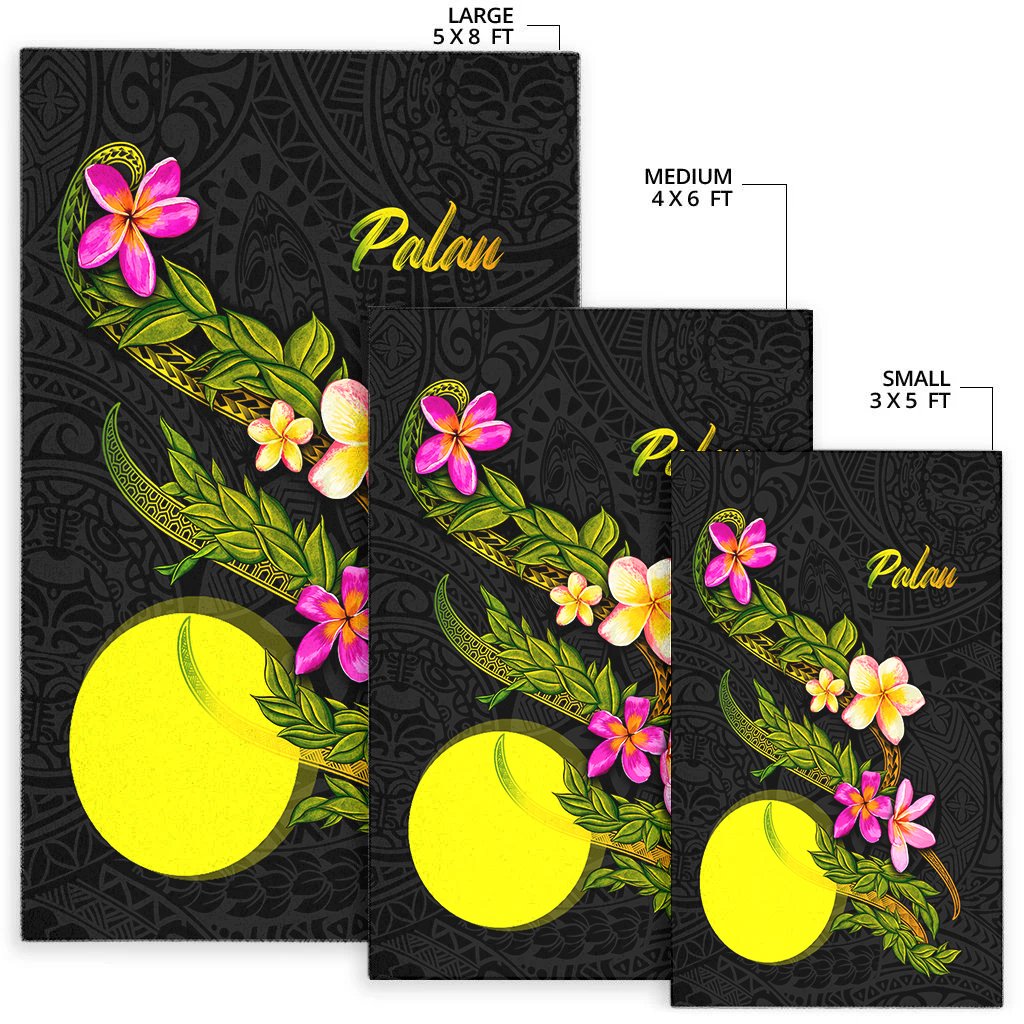 Palau Polynesian Area Rug - Plumeria Tribal