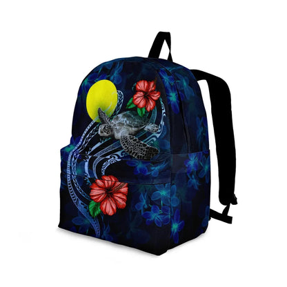 Palau Polynesian Backpack - Blue Turtle Hibiscus