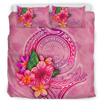 Palau Polynesian Bedding Set - Floral With Seal Pink