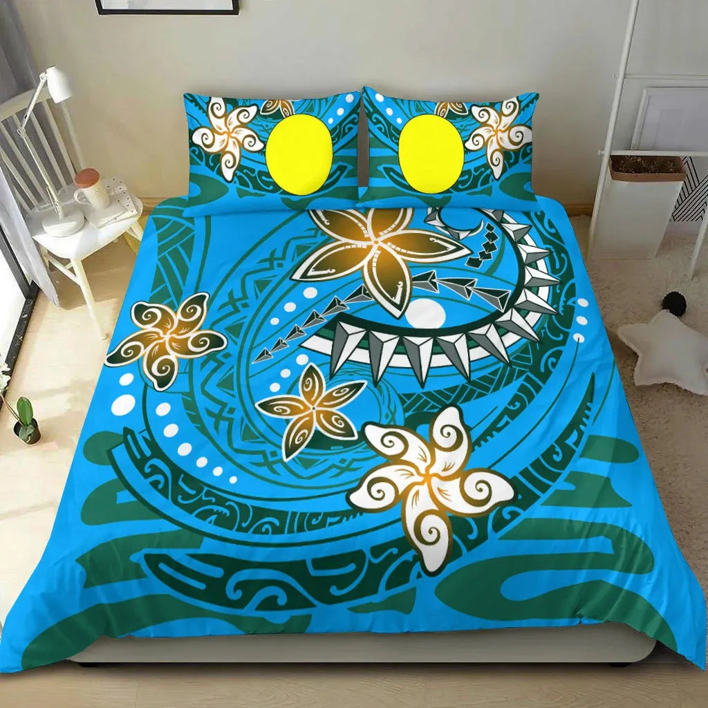 Palau Polynesian Bedding Set - Spring Style Blue Color