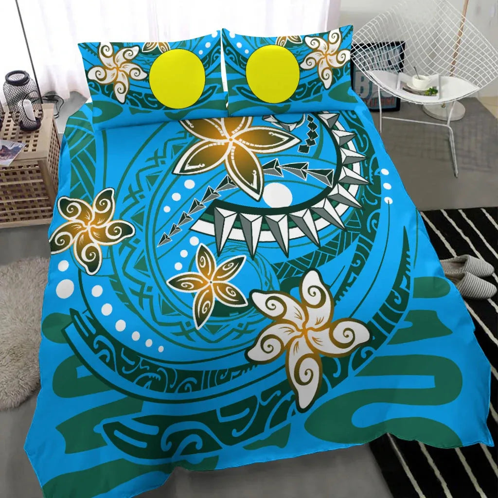 Palau Polynesian Bedding Set - Spring Style Blue Color