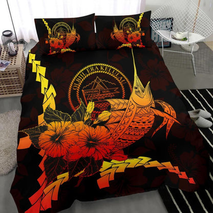 Palau Polynesian Bedding Set - Swordfish With Hibiscus
