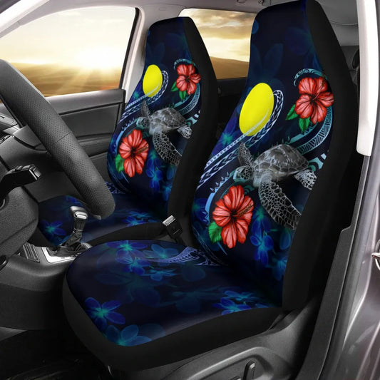 Palau Polynesian Car Seat Covers - Blue Turtle Hibiscus
