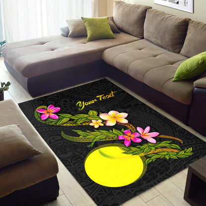 Palau Polynesian Custom Personalised Area Rug - Plumeria Tribal