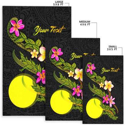 Palau Polynesian Custom Personalised Area Rug - Plumeria Tribal
