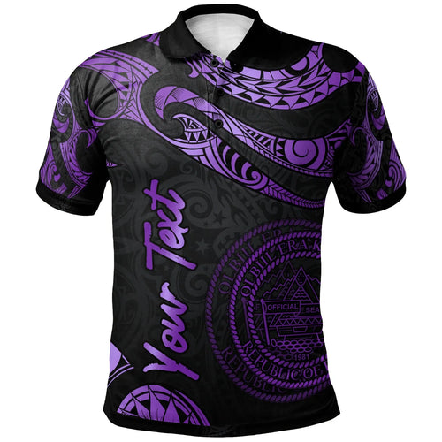 Palau Polynesian Custom Personalised Polo Shirt - Poly Tattoo Purple Version