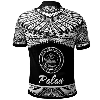 Palau Polynesian Custom Personalised Polo Shirt - Poly Tattoo White Version