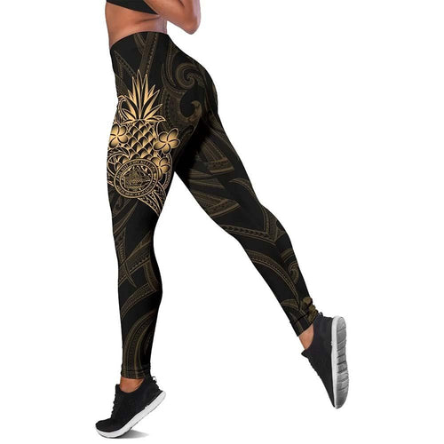Palau Polynesian Legging - Gold Pineapple