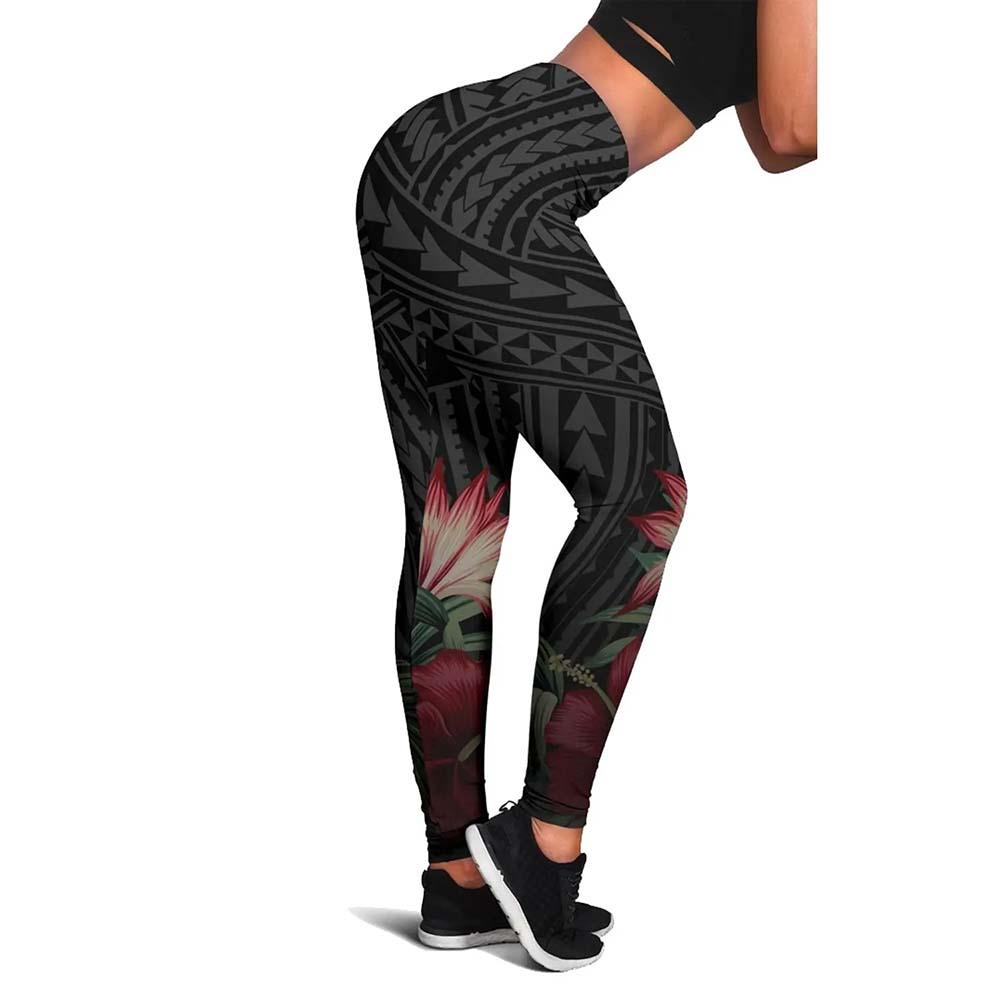 Palau Polynesian Legging - Tropical Vintage Hibiscus