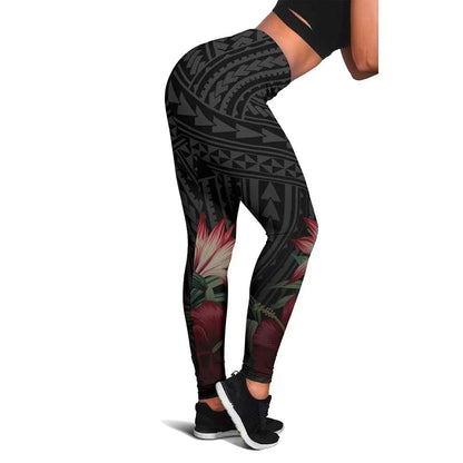 Palau Polynesian Legging - Tropical Vintage Hibiscus