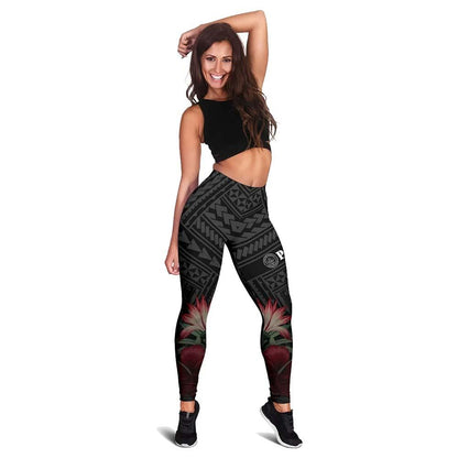 Palau Polynesian Legging - Tropical Vintage Hibiscus