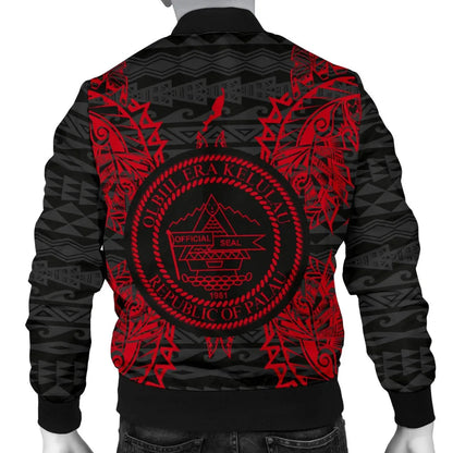 Palau Polynesian Bomber Jacket Map Red