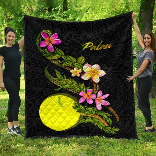 Palau Polynesian Quilt - Plumeria Tribal