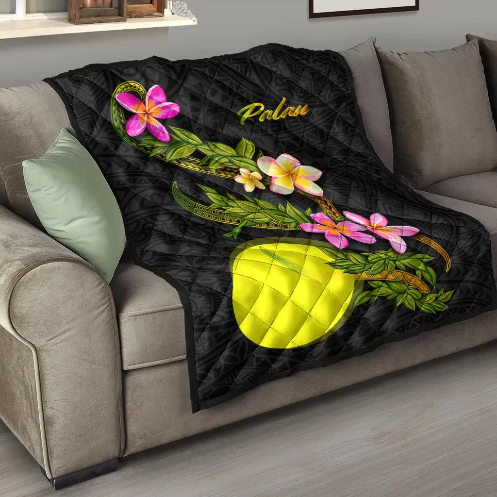 Palau Polynesian Quilt - Plumeria Tribal