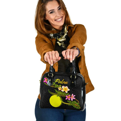 Palau Polynesian Shoulder Handbag - Plumeria Tribal