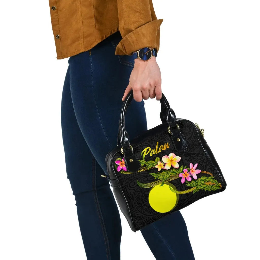 Palau Polynesian Shoulder Handbag - Plumeria Tribal