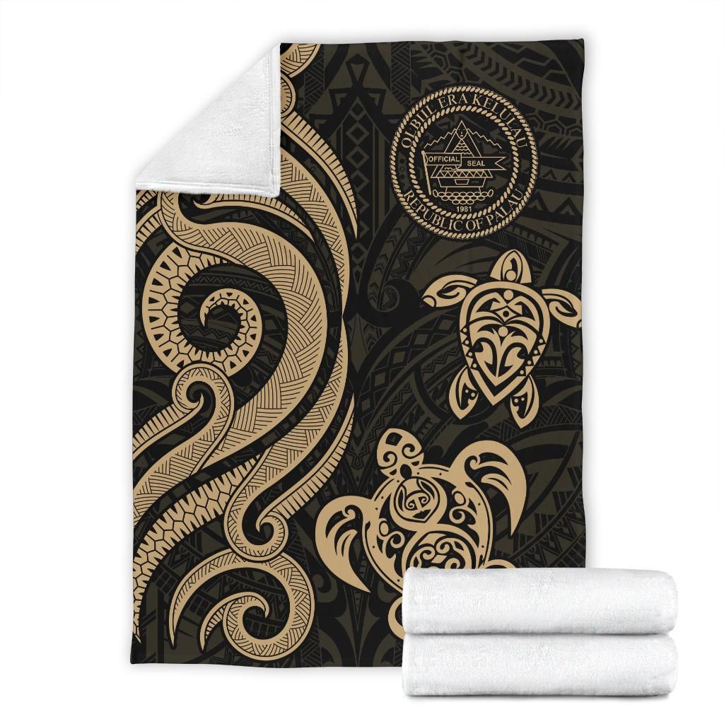 Palau Premium Blanket - Gold Tentacle Turtle