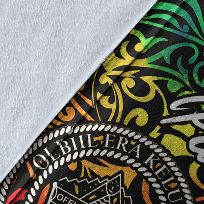 Palau Premium Blanket - Rainbow Polynesian Pattern